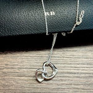 Sterling silver double heart pendant